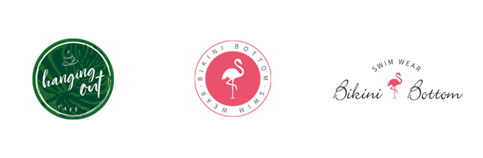 Logodesign gestaltet in Hamburg für hanging out café und Bikini Bottom