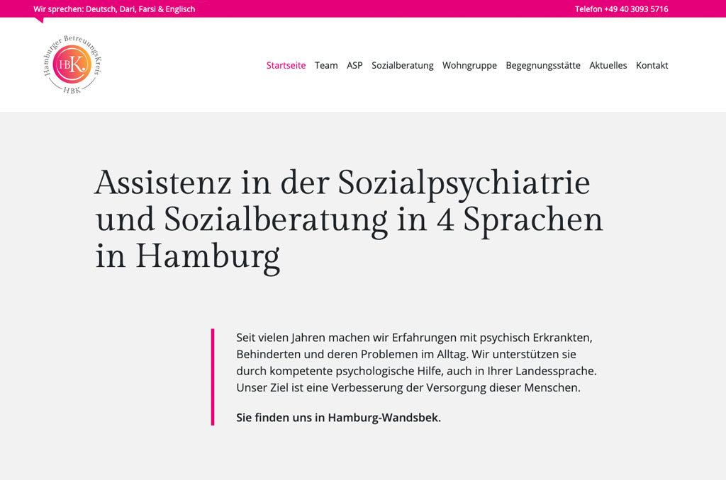 webdesign für die assistenz in der sozialpsychiatrie und sozialberatung hamburg-wandsbek